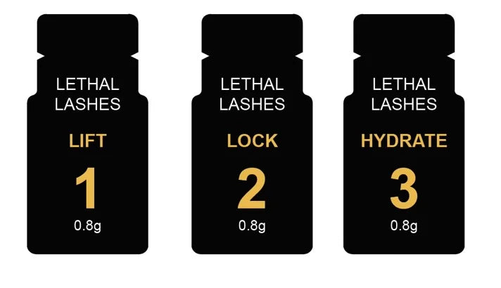 Lethal lash Lift & Brow Lamination step 1,2,3